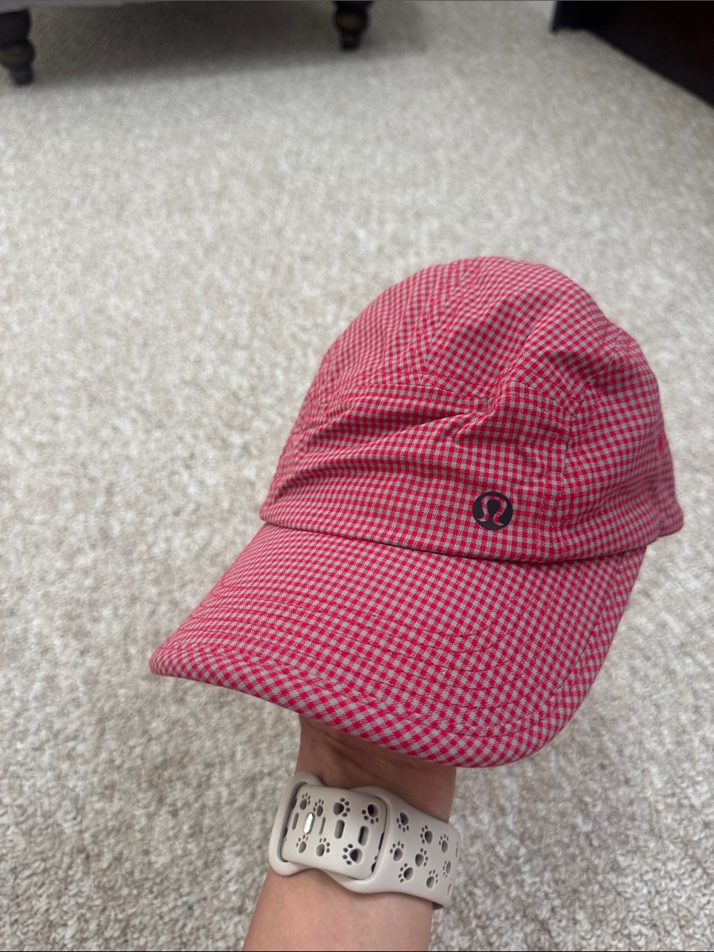 lululemon athletica Pink Gingham Baseball Cap